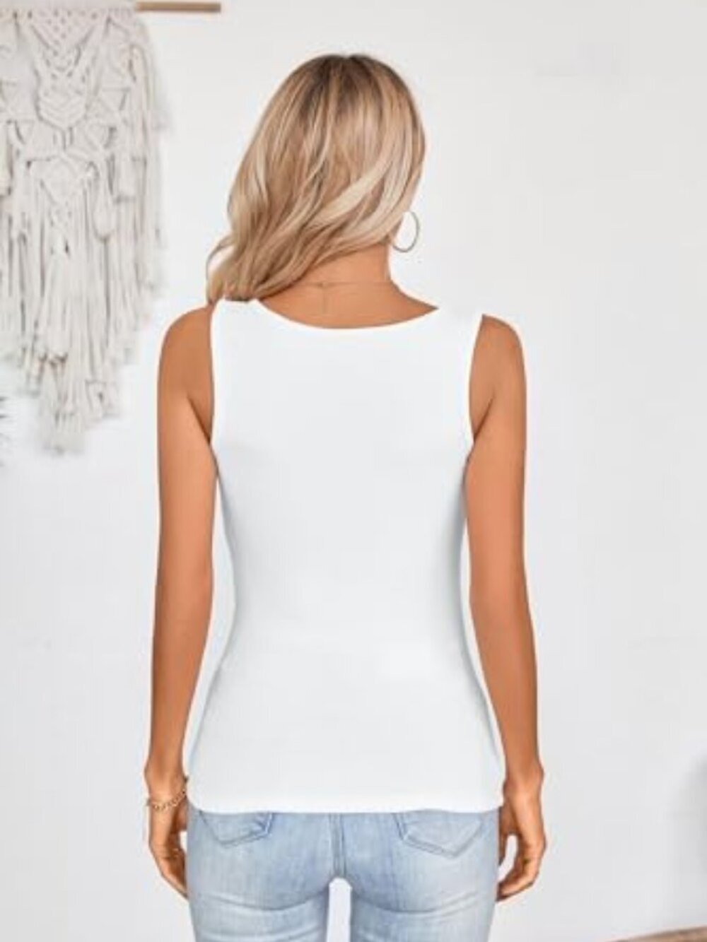 ๐ Womens Summer Cutout Tank Tops Sleeveless Shirts Ribbed Tanks Slim Fitted